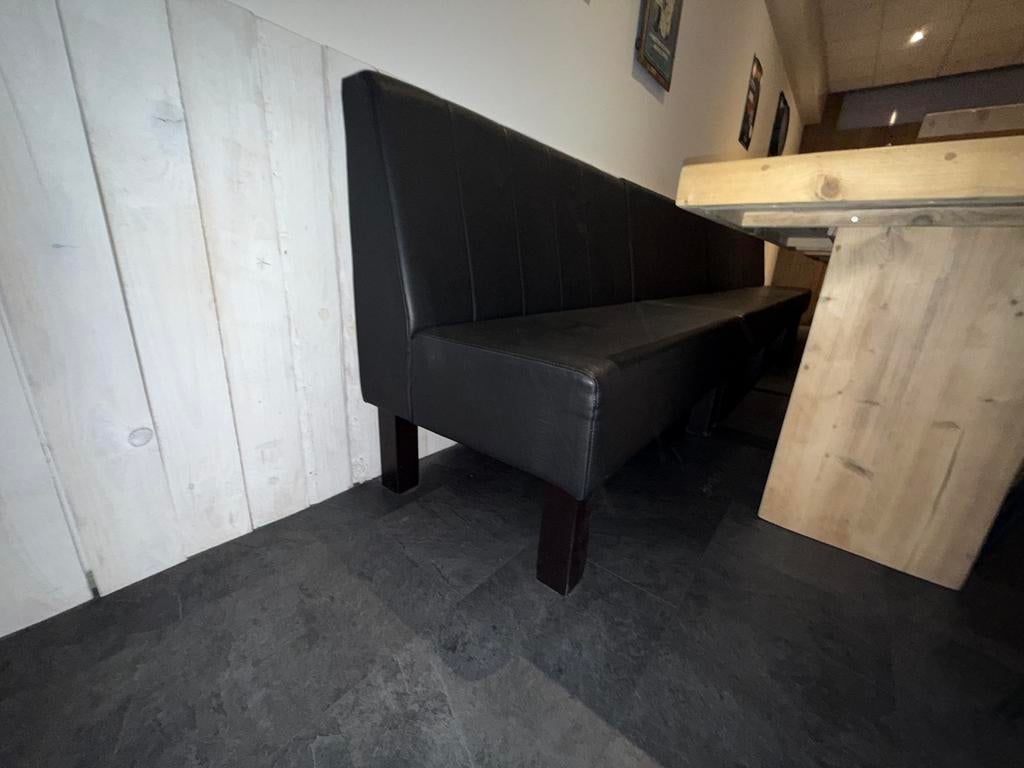 Horeca zwart lederen banken, Zakelijke goederen, Ophalen, Meubilair