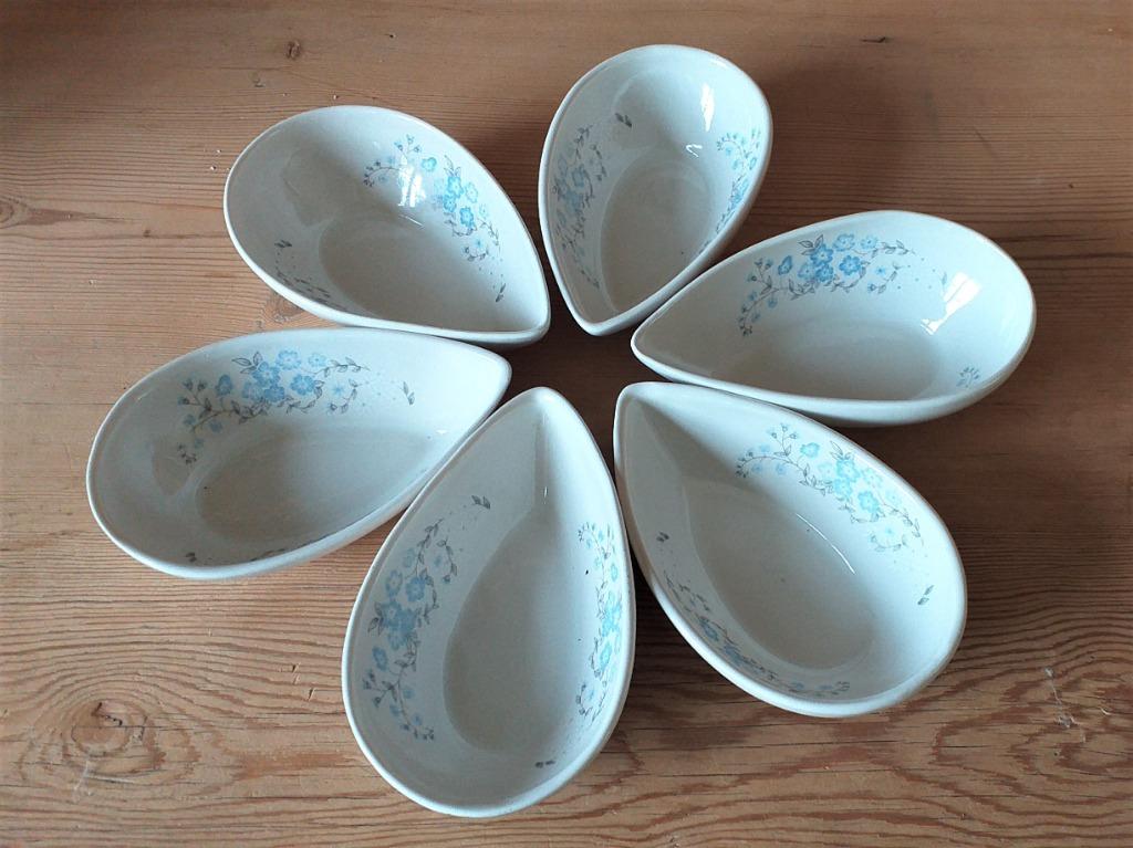 6 coupelles pour avocat - décor fleurs bleues, Enlèvement ou Envoi, Utilisé