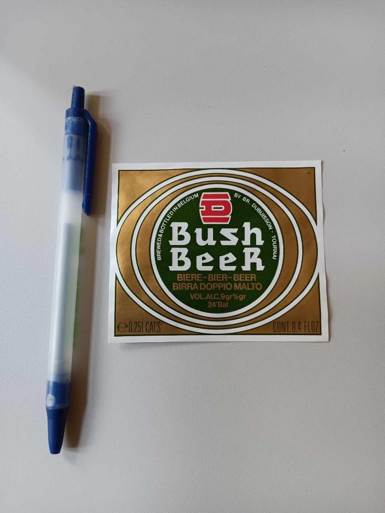 Bieretiket Bush Beer Dubuisson Tournai, Ophalen of Verzenden, Gebruikt, Overige typen