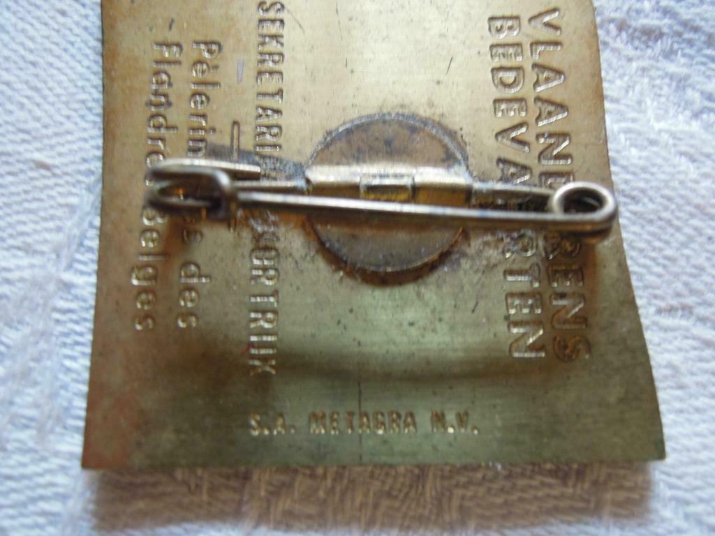 NV Metagra broche in koper, Handtassen en Accessoires, Antieke sieraden, Ophalen of Verzenden, Koper, Broche