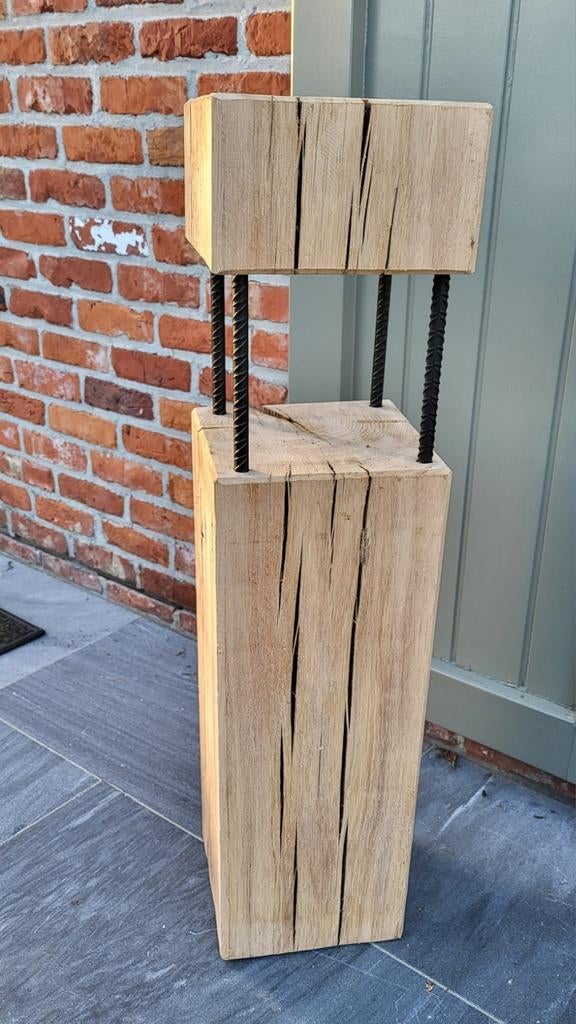 Mooie eiken zuilen 82 hoog op 20/20 tussen de blokken 17 cm, Huis en Inrichting, Woonaccessoires | Zuilen en Pilaren, Ophalen