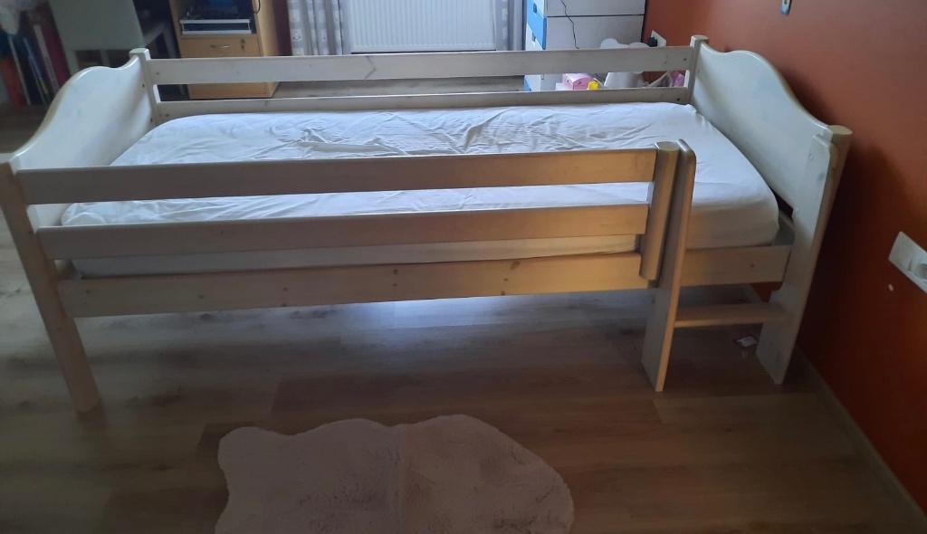 Eenpersoonsbed, 90 cm, Beige, Une personne, Enlèvement