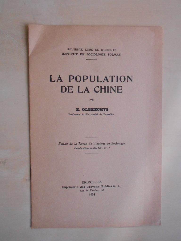 Raymond Olbrechts, "La Population de la Chine", Gelezen, Raymond Olbrechts, Sociale wetenschap, Ophalen of Verzenden