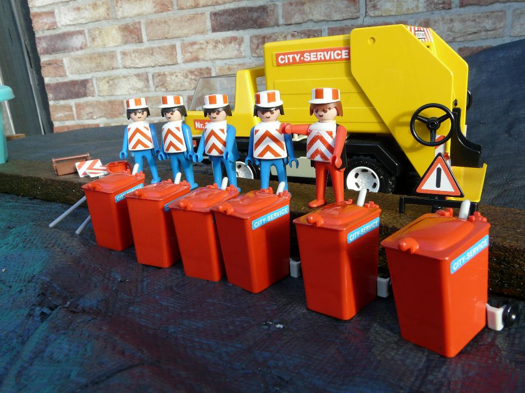 Camion poubelle vintage Playmobil 3470, Enlèvement, Utilisé, Ensemble complet