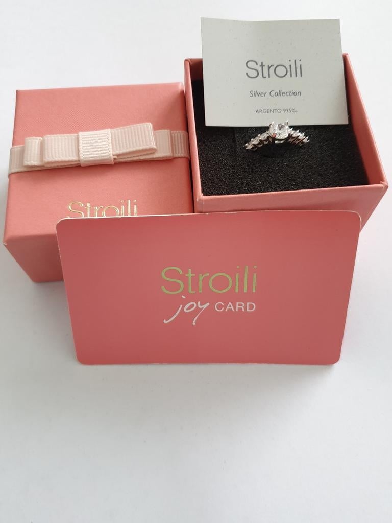 Bague solitaire en argent italien, Enlèvement ou Envoi, Comme neuf, Argent, Argent