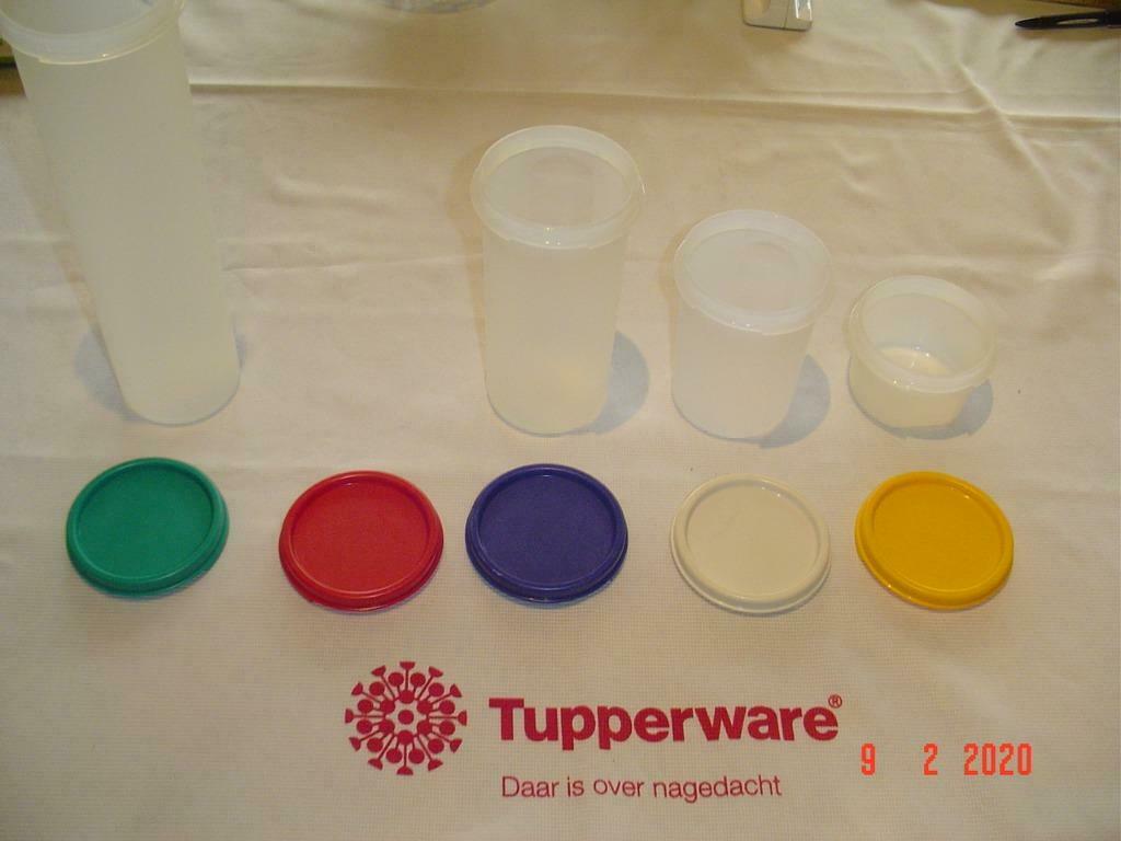 Tupperware ronde ruimtespaarders 5  maten + deksels, Maison & Meubles, Cuisine| Tupperware, Utilisé, Enlèvement ou Envoi