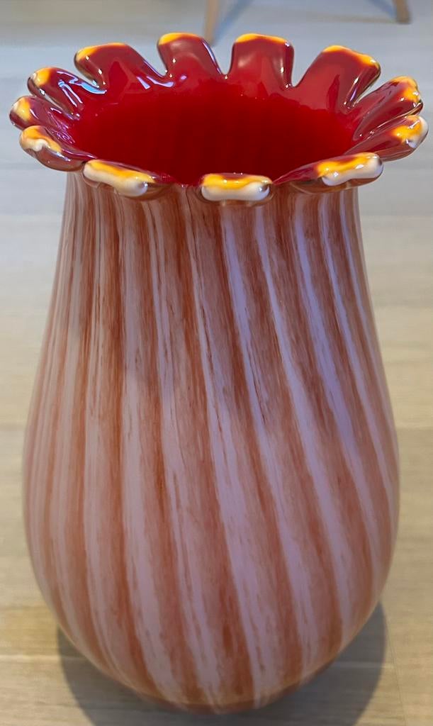 Prachtige grote vaas in glas murano seguso stijl, Antiek en Kunst, Ophalen of Verzenden