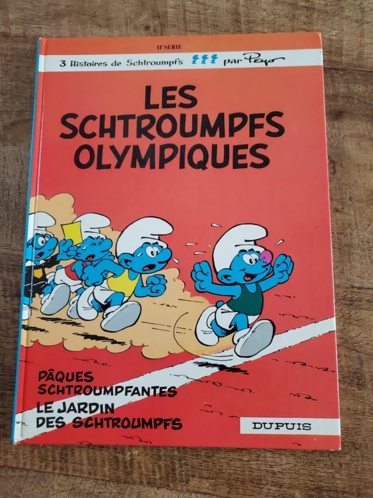 Les Schtroumfs Olympiques 1ste druk dupuis 1983 HC, Peyo, Eén stripboek, Ophalen of Verzenden, Zo goed als nieuw
