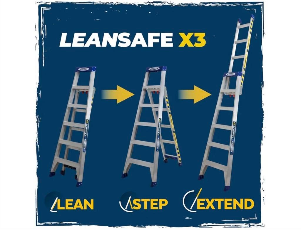 Nouvelle échelle Werner x3 Lean Safe multifonctionnelle