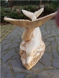 Vintage dolfijnen onderstel salontafeltje, Maison & Meubles, Tables | Tables de salon, Utilisé, Moins de 50 cm, 100 à 150 cm, Ovale