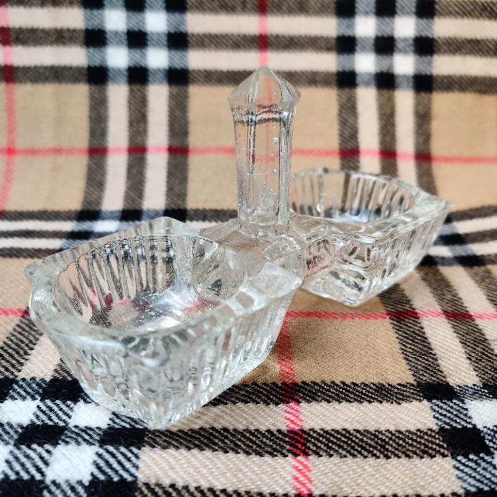 Vintage glazen zout en peper houder jaren 40 feesttafel, Ophalen of Verzenden