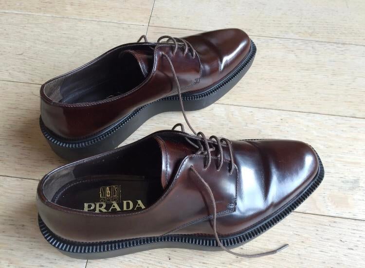 PRADA Chaussures Derby Cuir Leather schoenen AUTHENTIQUE, Kleding | Heren, Schoenen, Ophalen, Gedragen, Prada, Veterschoenen