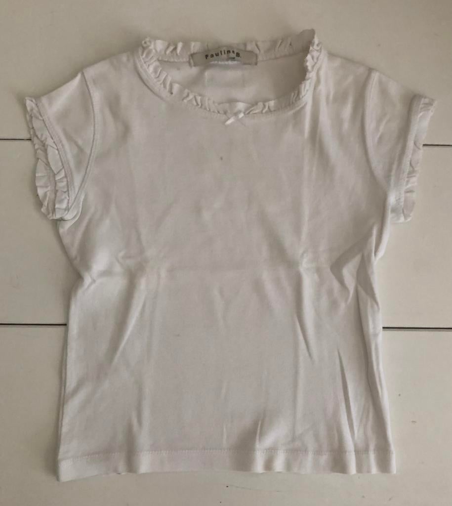 Tee-shirt blanc uni Pauline B 8 j 128, Enlèvement ou Envoi, Chemise ou À manches longues, Utilisé, Pauline B