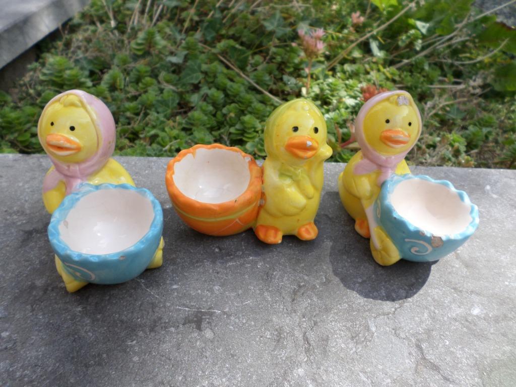 3 coquetiers décorations poussins pour Pâques, Enlèvement ou Envoi, Utilisé, Autres types, Autres styles