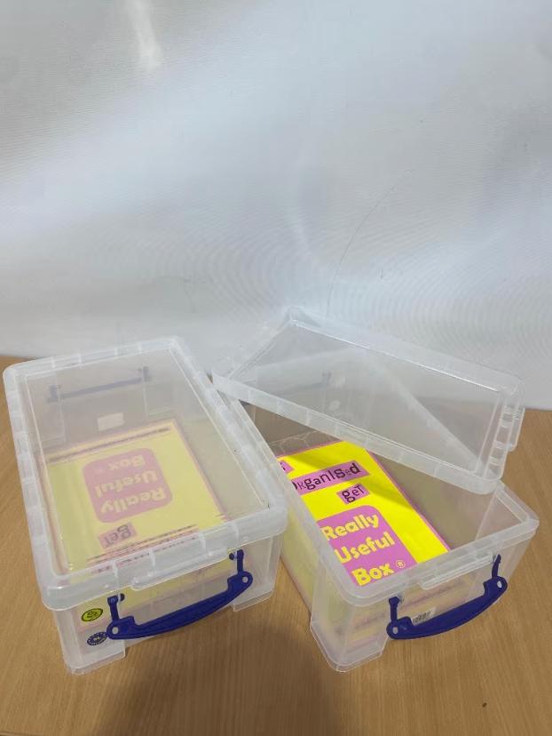 Pack de 2 boîtes de rangement transparentes – 9 litres, Enlèvement, Comme neuf