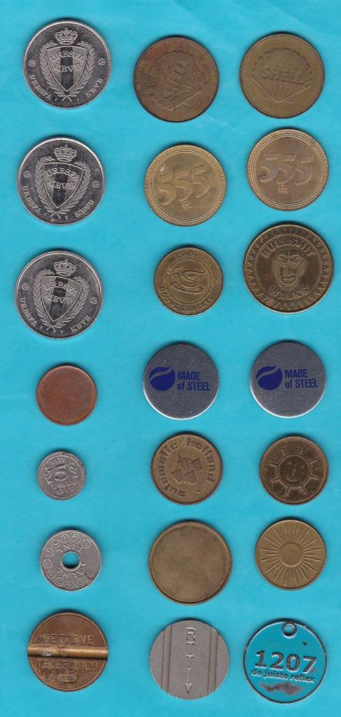 PENNINGEN/JETONS (21 stuks), Timbres & Monnaies, Pièces & Médailles, Enlèvement ou Envoi, Autres matériaux