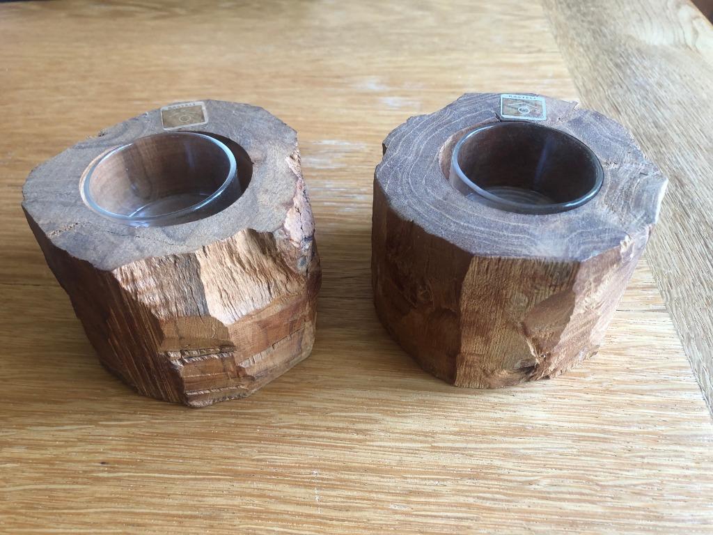 Theelichthouders, Bruin, Ophalen of Verzenden, Zo goed als nieuw, Hout