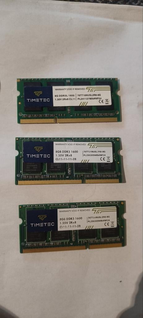 Laptop RAM DDR3L 8GB modules – 9 stuks (1600MHz) + kleinere, Computers en Software, RAM geheugen, Ophalen of Verzenden, Laptop