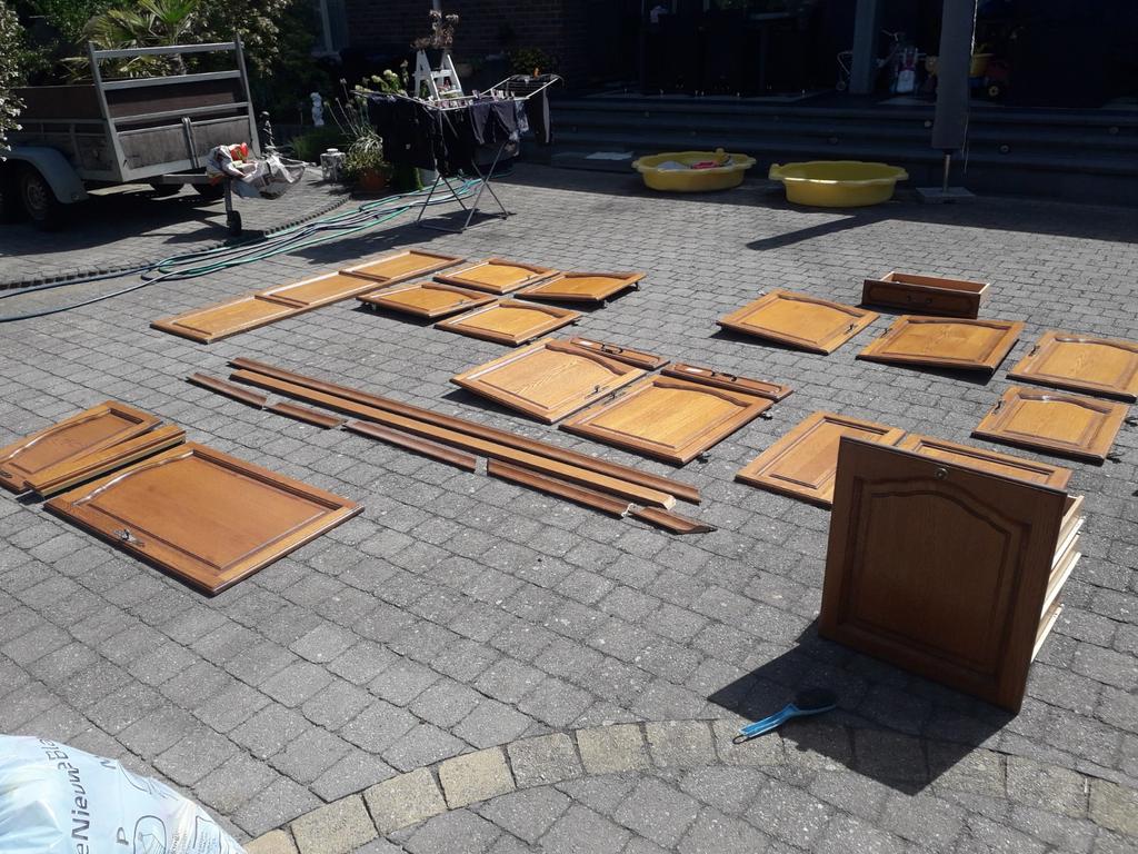 eiken keuken deurtjes, Ophalen, Zo goed als nieuw, Hout, Minder dan 20 mm