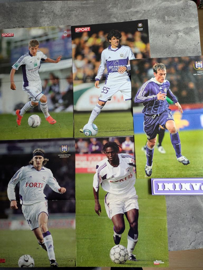 AFFICHE DE FOOTBALL ANDERLECHT RSC 5x JOUEURS, Envoi