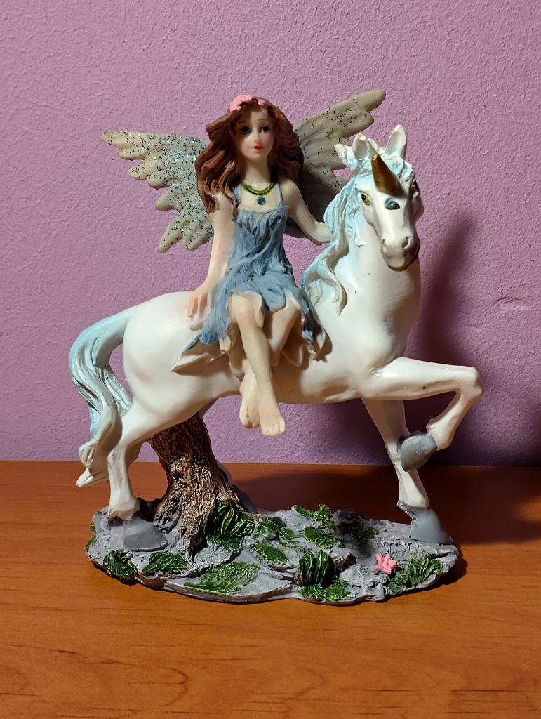 Fée sur licorne 12,5cm, Enlèvement, Comme neuf, Fantasy