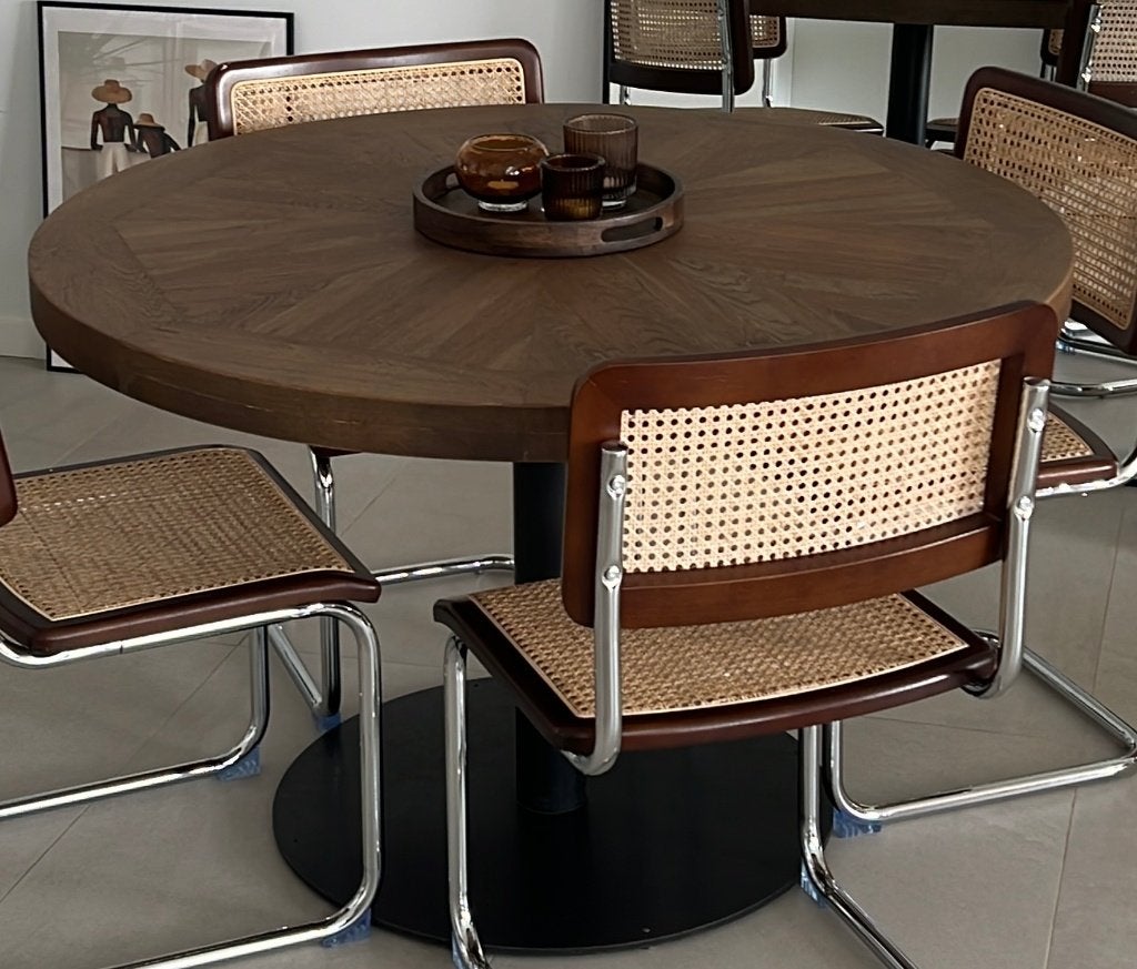 Ronde eettafel, Huis en Inrichting, Ophalen, Gebruikt, Rond, Vier personen