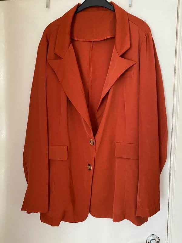 SHEIN CURVE Lichtgewicht blazer — Roest — Maat 4XL, Ophalen of Verzenden, Zo goed als nieuw