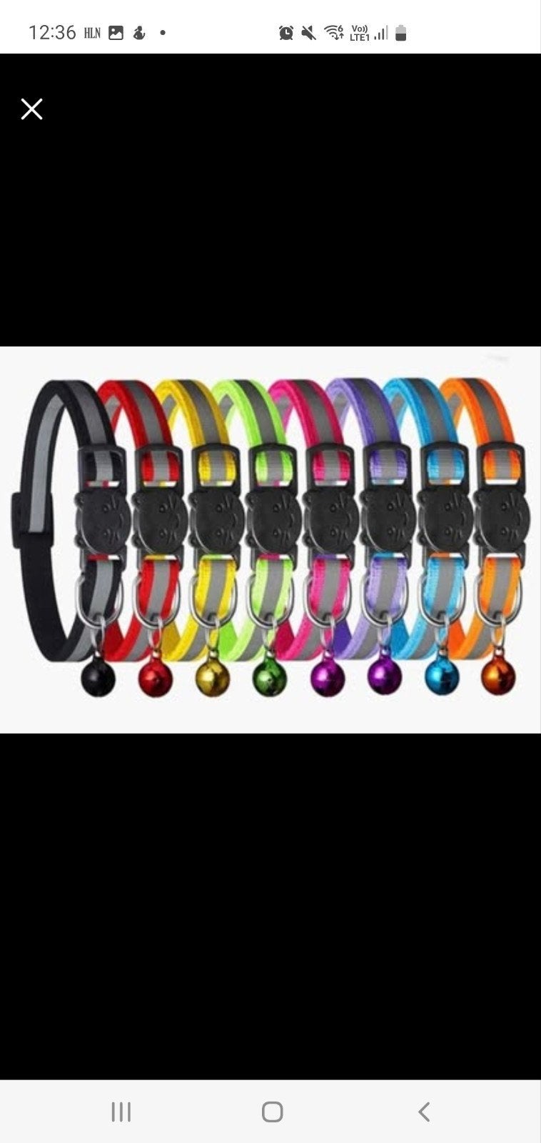 kattenhalsbanden fluo met belletje, 8 stuks, Ophalen, Nieuw