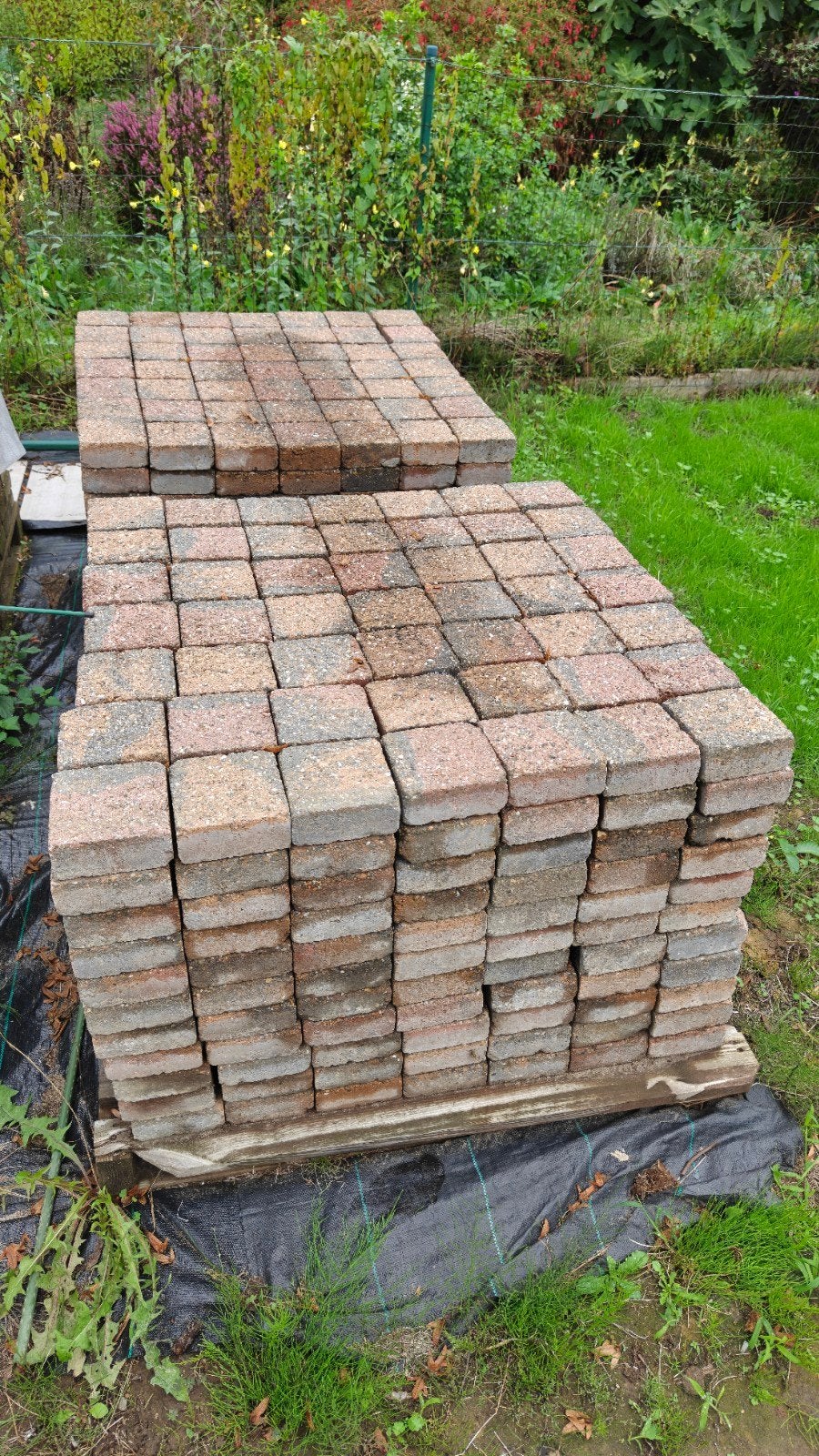 +- 20 m2 terrastegels, Tuin en Terras, Ophalen, Gebruikt, Klinkers, 10 m² of meer