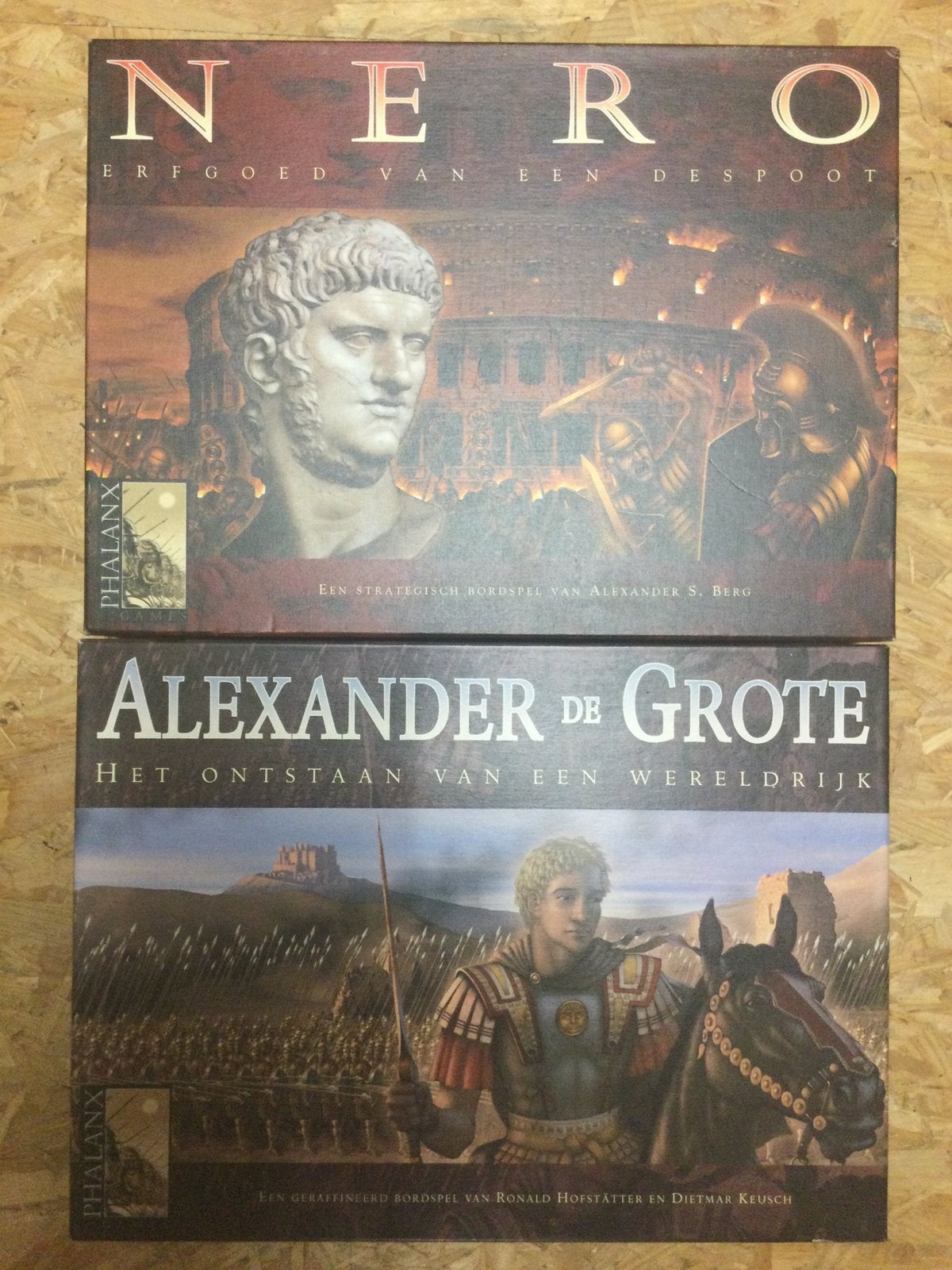 2 bordspellen Alexander de Grote en Nero, Hobby en Vrije tijd, Ophalen, Zo goed als nieuw