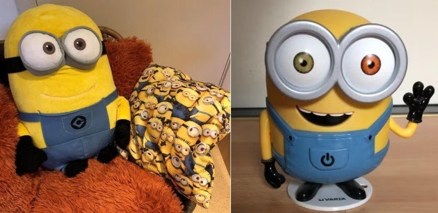 Cuddle Minions (60 cm) + oreiller + veilleuse avec minuterie, Bleu, Avec lumière, Overige karakters, Autres marques