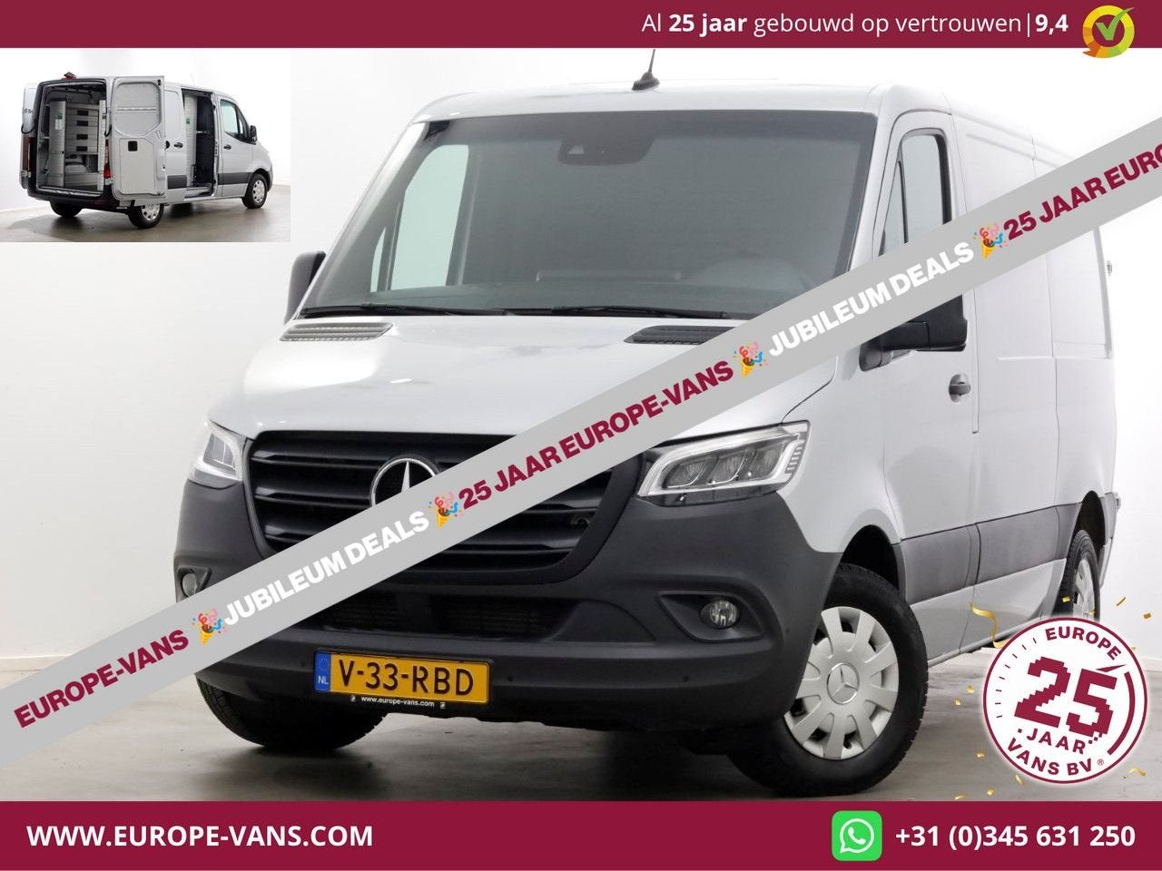 Mercedes-Benz Sprinter 314 CDI 143pk E6 9G Automaat L1H1 LED, Autos, Argent ou Gris, Achat, Entreprise, Carnet d'entretien