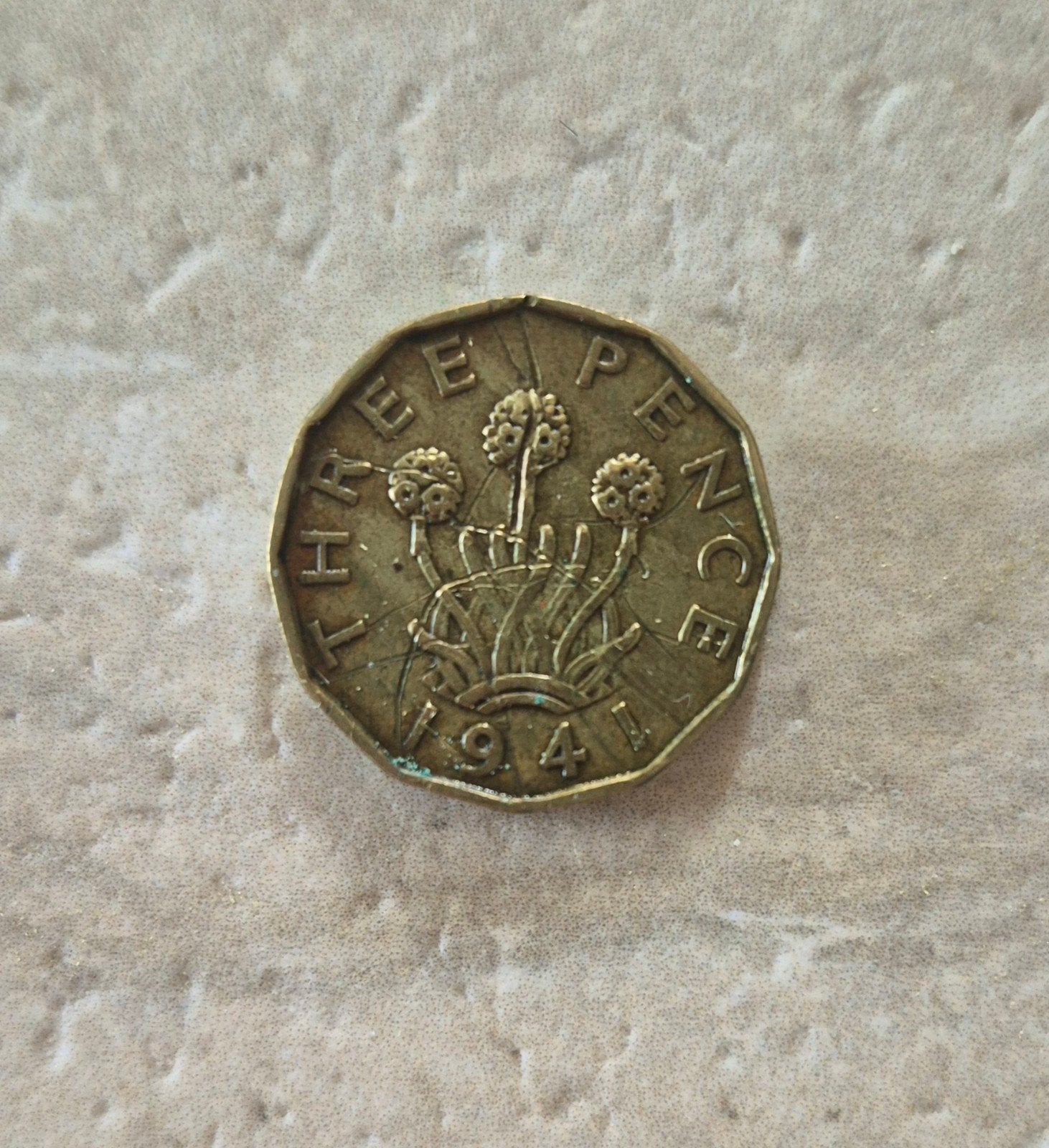 munt Engeland three pence 1941, Postzegels en Munten, Ophalen of Verzenden, Munten