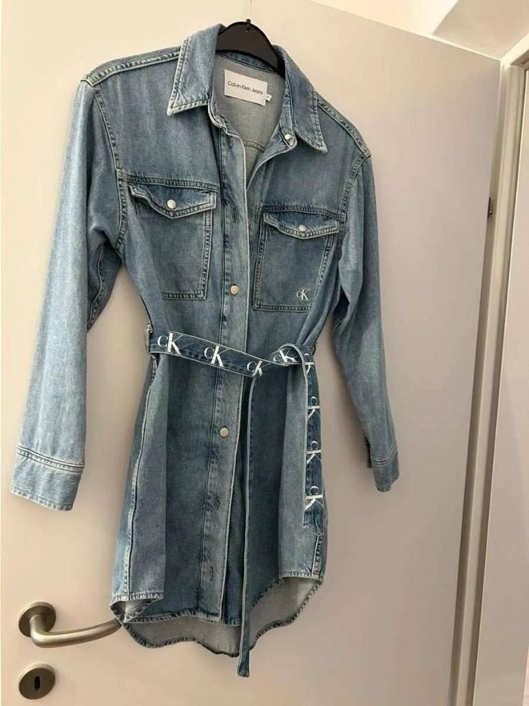 Calvin Klein denim jurk in mint conditie, Kleding | Dames, Ophalen of Verzenden, Maat 36 (S)