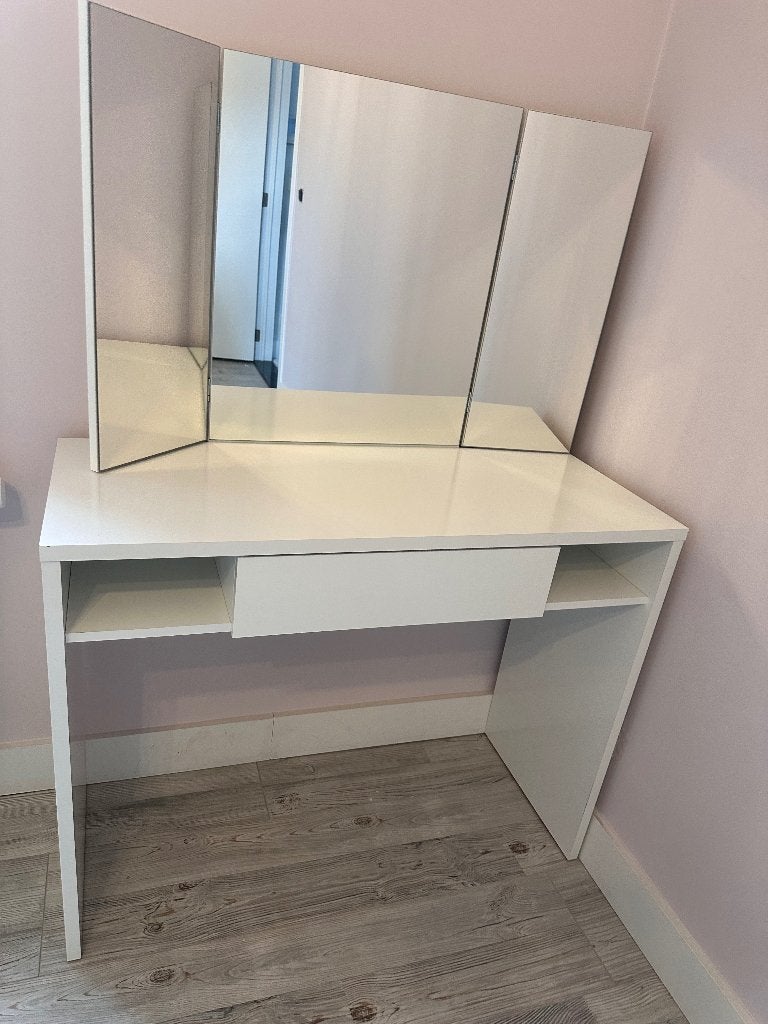 Kaptafel, make-uptafel, Huis en Inrichting, Ophalen, Kaptafel met spiegel, 100 tot 150 cm, 50 tot 100 cm