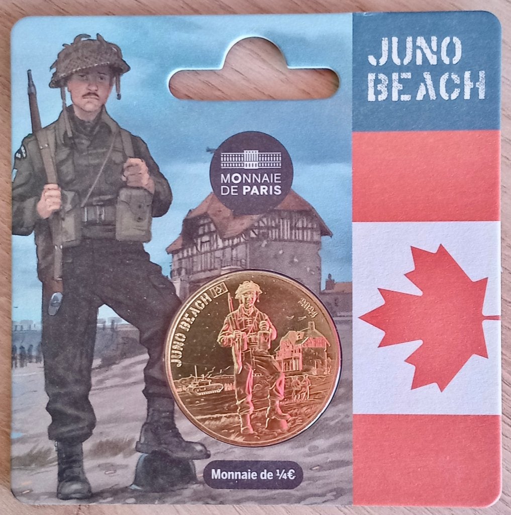 1/4 euro France 2024 Juno Beach, Timbres & Monnaies, Enlèvement ou Envoi, France, Autres valeurs