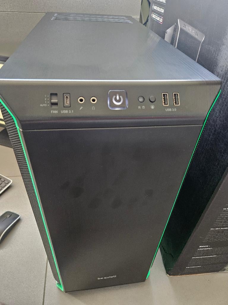 BeQuiet custom Gaming PC, Computers en Software, Desktop Pc's, Gebruikt, 4 Ghz of meer, HDD, SSD, 16 GB, Met videokaart, Met monitor