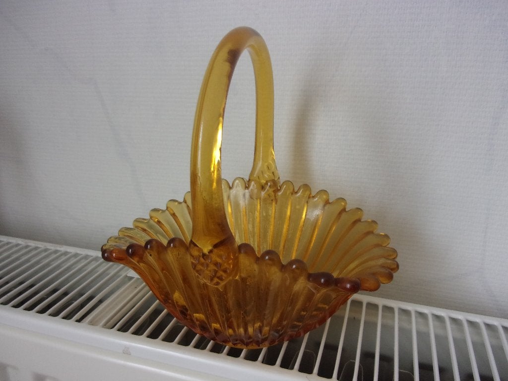 glazen mand, Antiek en Kunst, Ophalen of Verzenden