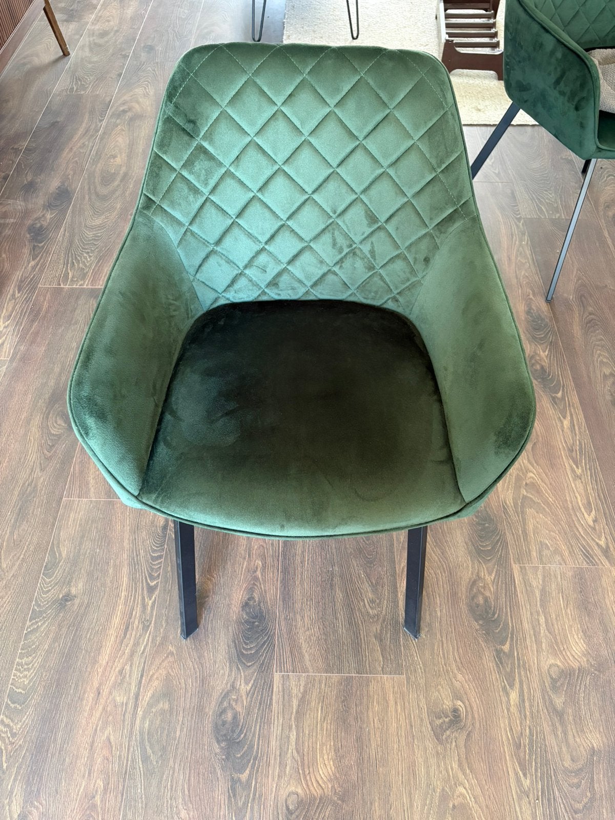 6 stijlvolle groene velvet eetkamerstoelen/ kan ook apart, Ophalen, Zo goed als nieuw