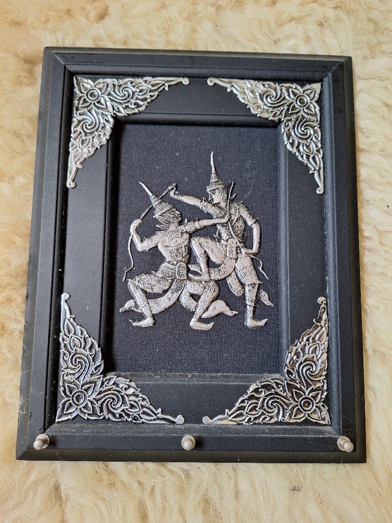 Assiette thaïlandaise faite main, Fait main, Argent, Décoration murale, Autres matériaux