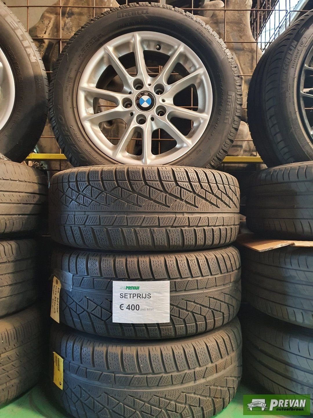 BMW E39 winterbanden velgen 225/55/16 Pirelli, Gebruikt, -, Banden en Velgen, 225 mm