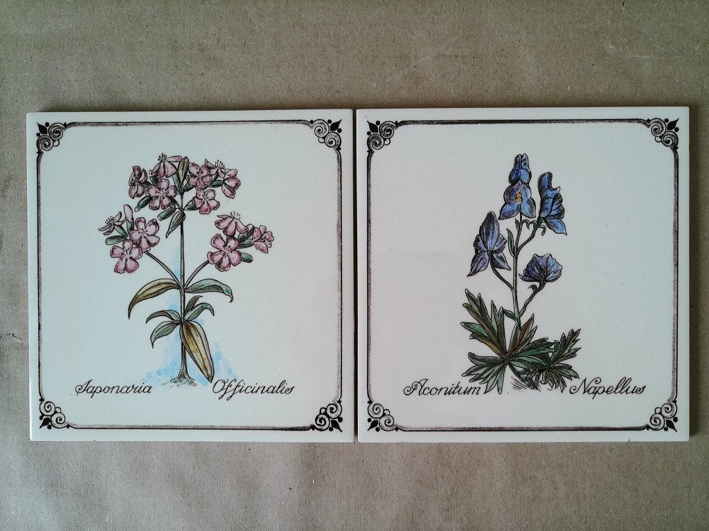 Curiosa vintage tegel tegels met bloemen 19euro per stuk, Antiek en Kunst, Ophalen of Verzenden