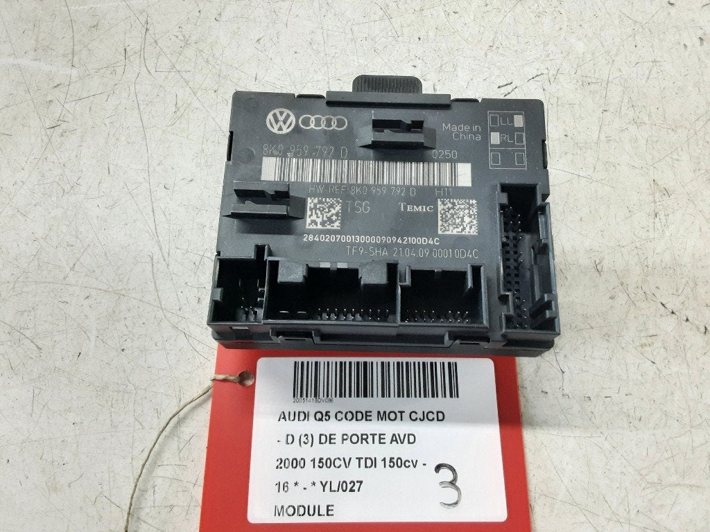 UNITE ELECTRONIQUE Audi Q5 (8RB) (8K0959792D), Mevr. I. Hauben, Audi, Utilisé, Rue de l'Espoir 34 34
4030  GRIVEGNÉE, BE