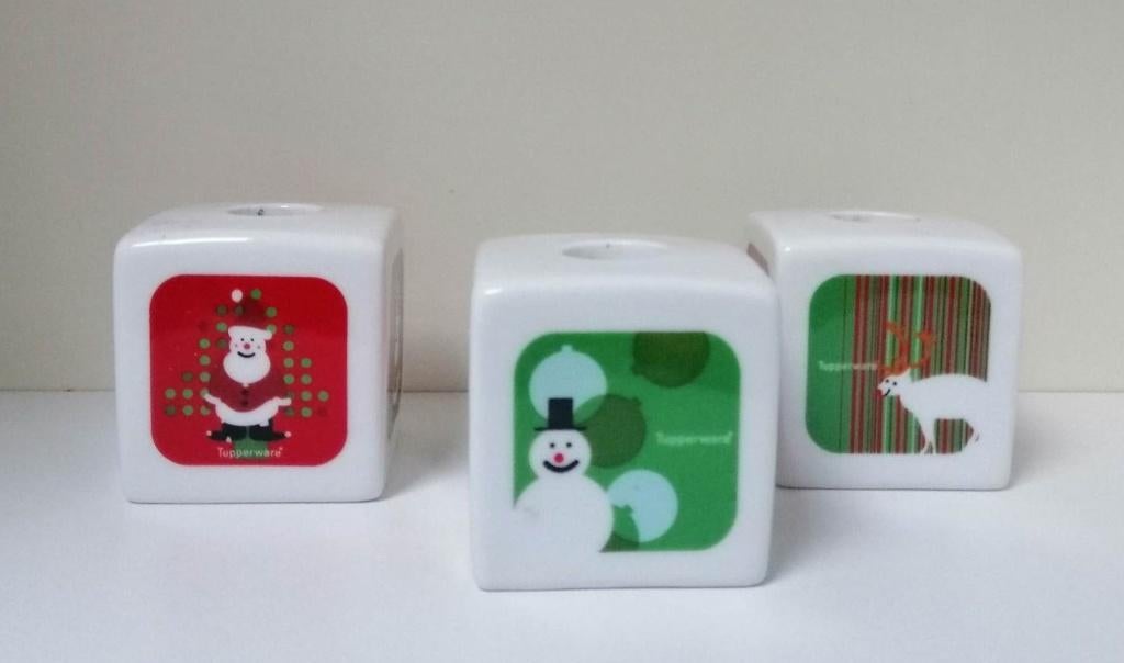 Tupperware™ « Bougeoir - Porte-Bougie de Noël » x 3, Divers, Noël, Envoi, Neuf