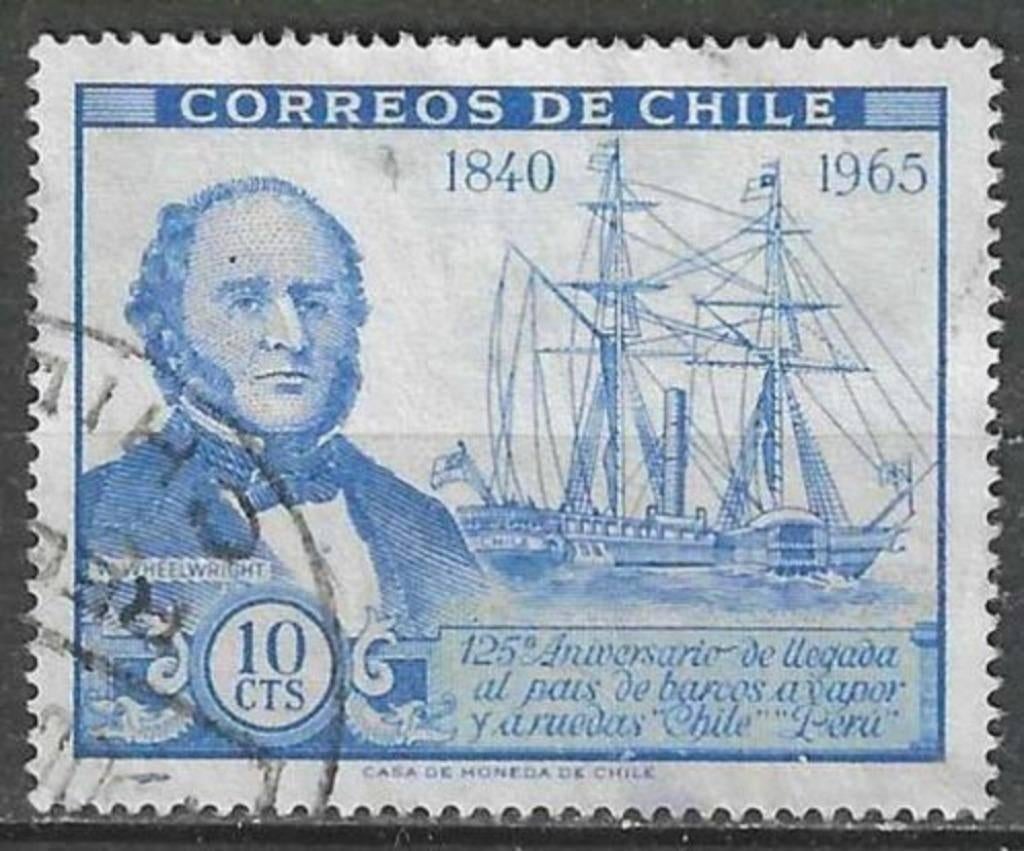 Chili 1966 - Yvert 313 - Boten Chili en Peru (ST), Postzegels en Munten, Verzenden, Gestempeld