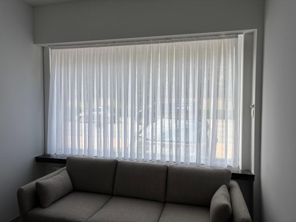 Op maat gemaakt wit wave/vouwgordijn 253x153 cm, Huis en Inrichting, Ophalen, Zo goed als nieuw, Wit