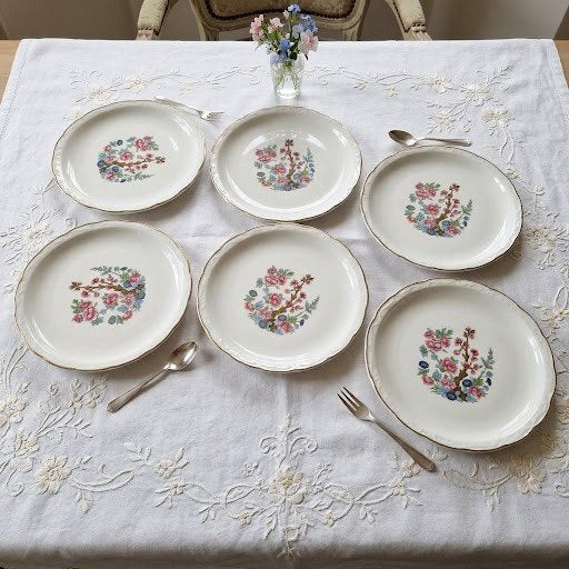 6 assiettes Digoin Sarreguemines, Enlèvement ou Envoi