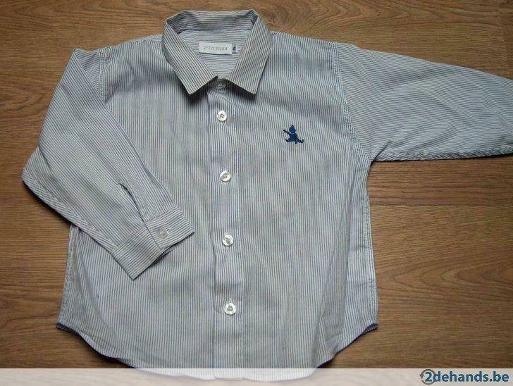 blauw wit hemd Filou en Friends maat 86, Kinderen en Baby's, Gebruikt, Ophalen of Verzenden, Overhemdje of Bloesje, PETIT FiLOU
