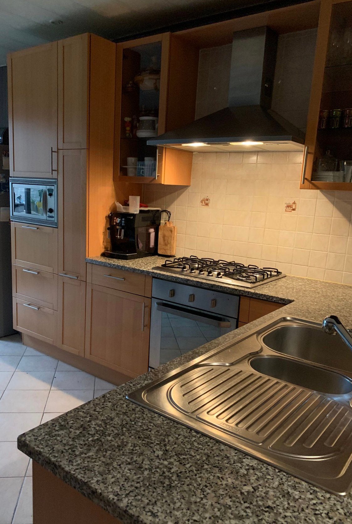 Keuken te koop, Huis en Inrichting, Ophalen, Gebruikt, Bruin, Hoekkeuken