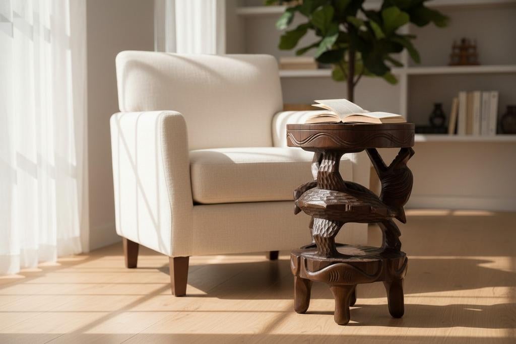 Handgemaakte Houten Tafel, Enlèvement ou Envoi